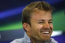 Nico Rosberg is all smiles at the press conference