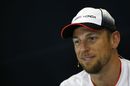 Jenson Button answers questions from media