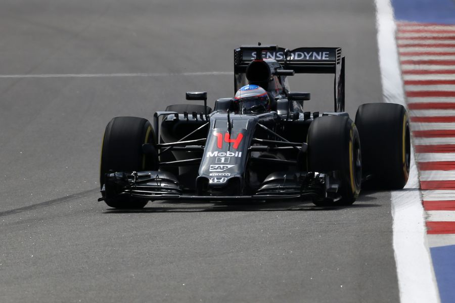 Fernando Alonso guides his McLaren through a corner