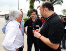 Bernie Ecclestone with Colin Kolles and HRT officials