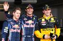 The qualifying top three in parc ferme