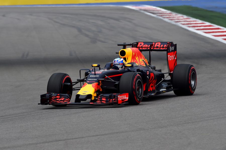 Daniel Ricciardo guides his Red Bull towards the apex
