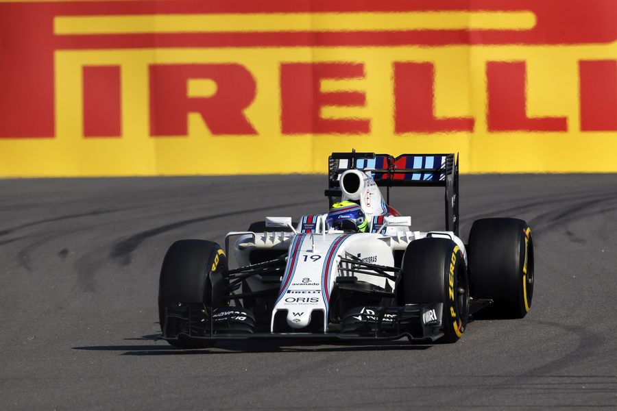 Felipe Massa tries to find a space