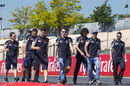 Daniil Kvyat and Carlos Sainz walk the track