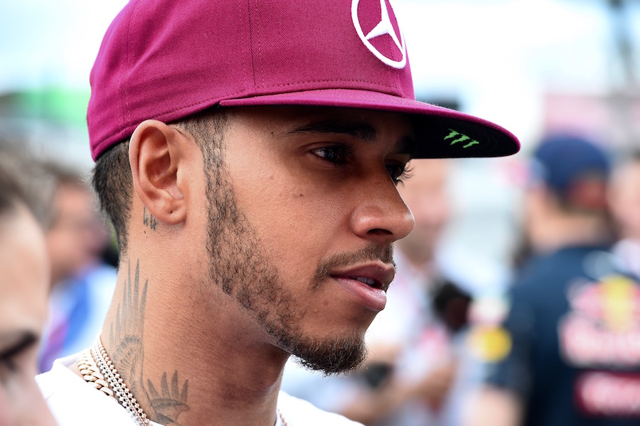 Lewis Hamilton answers questions from media