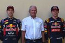 Helmut Marko with Daniil Kvyat and Max Verstappen