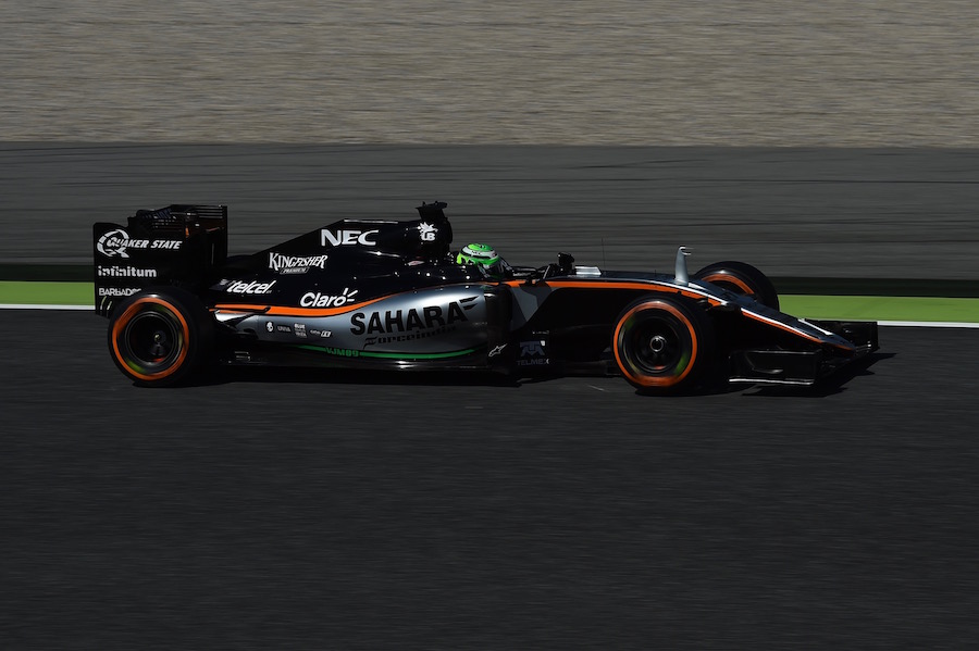 Nico Hulkenberg on track in the Force India
 