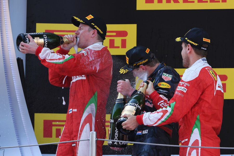Top 3 drivers enjoy the champagne on the podium