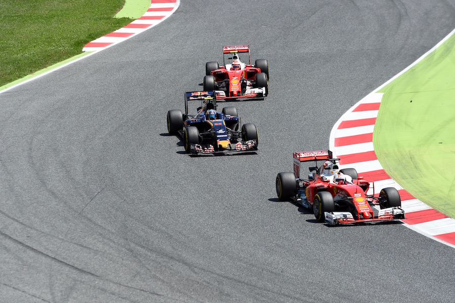Sebastian Vettel leads Carlos Sainz