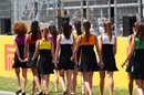 Grid girls walk before the race