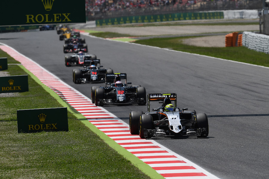 Sergio Perez leads the pack