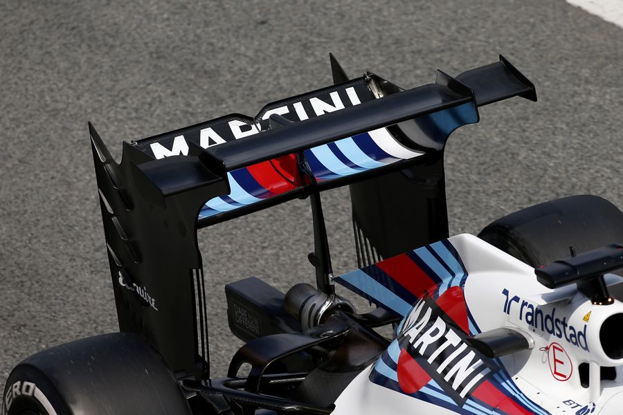 Felipe Massa on track with high downforce rear wing

