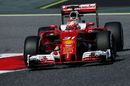 Antonio Fuoco on track in the Ferrari