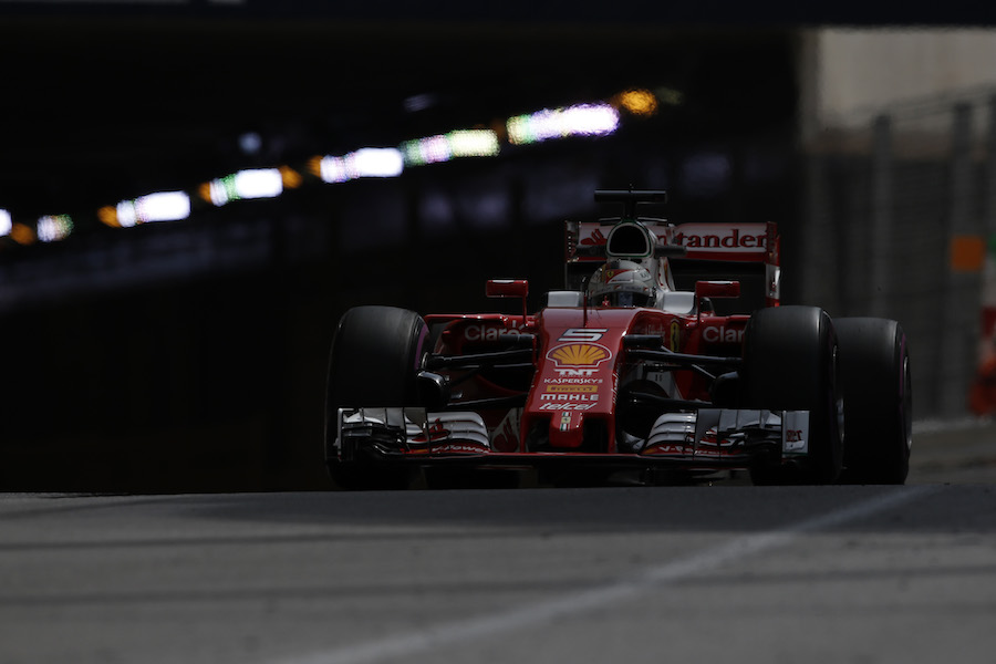 Sebastian Vettel blasts a tunnel
