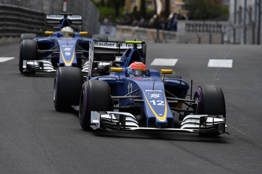 Felipe Nasr leads teammate Marcus Ericsson