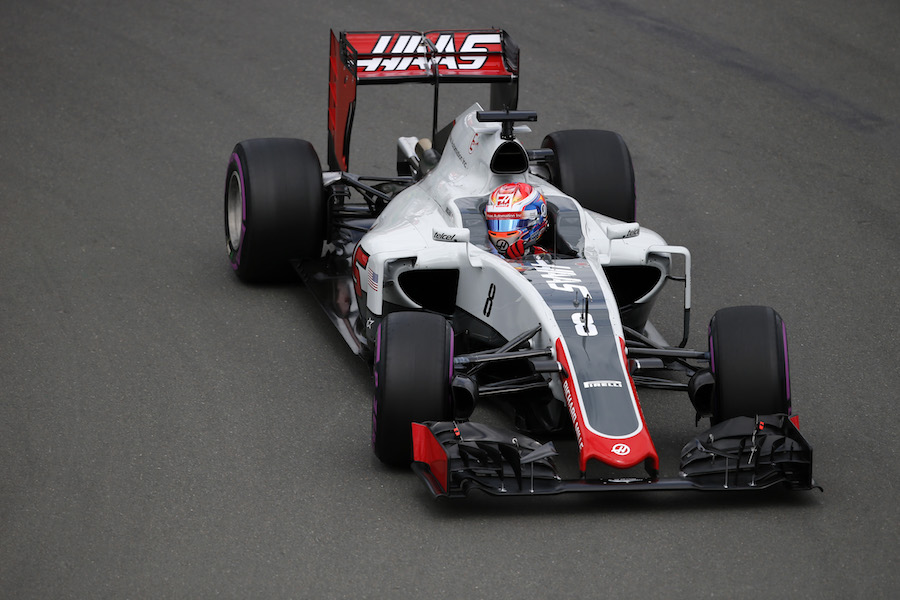 Romain Grosjean on a ultrasoft tyre run in FP1