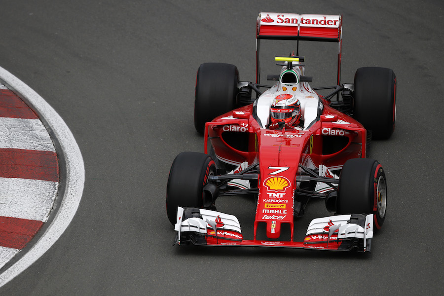 Kimi Raikkonen on track with supersoft tyres 