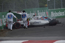 Felipe Massa hits the wall