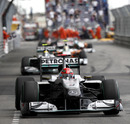 Michael Schumacher leads team-mate Nico Rosberg