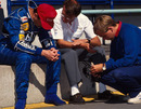 A distraught Nigel Mansell after stalling within a lap of victory