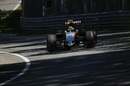 Sergio Perez at speed in the Force India with superset tyres