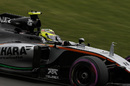 Sergio Perez at speed in the Force India