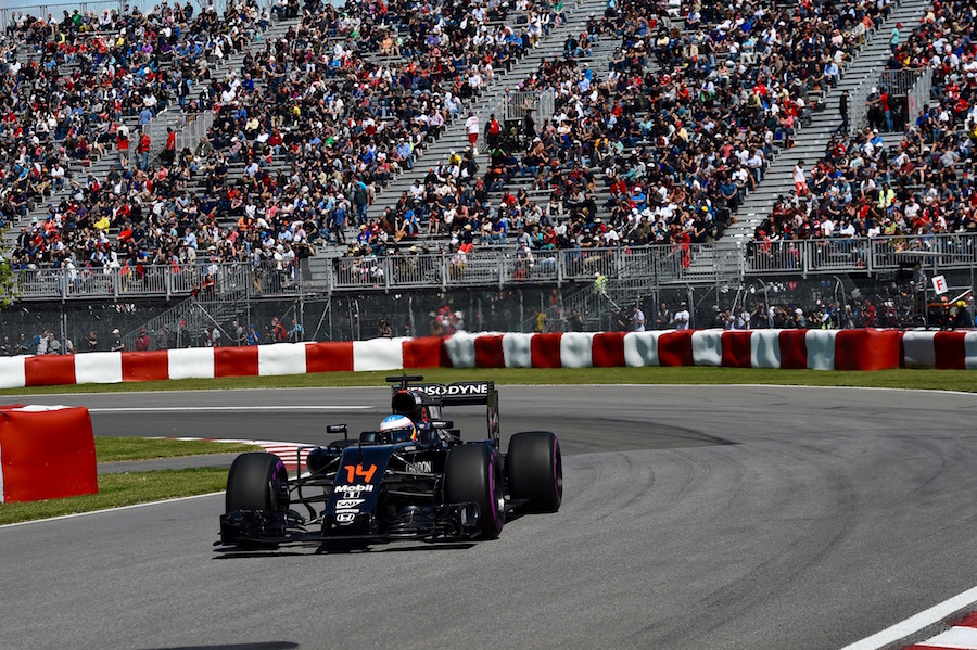 Fernando Alonso on track in the McLaren 