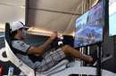 Sergio Perez on a simulator 