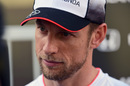 Jenson Button talks to media 