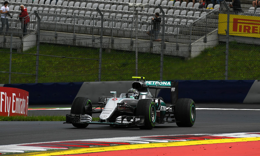 Nico Rosberg on the intermediate tyre