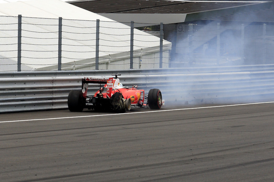Sebastian Vettel crashed out from the race