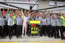Pascal Wehrlein celebrates tenth place with the team