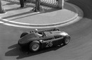 Alberto Ascari guides his Lancia through the Station Hairpin
