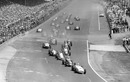 Bill Vukovich leads the cars away at the start of the 1955 Indianapolis 500 