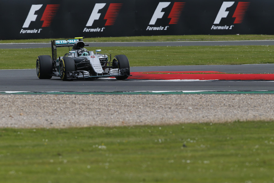 Nico Rosberg on track in the Mercedes 