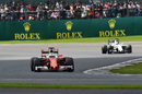 Sebastian Vettel leads Felipe Massa