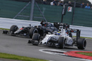 Fernando Alonso and Felipe Massa battle for position