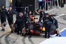 Red Bull mechanics wheel Pierre Gasly back into the garage