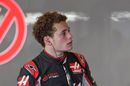 Santino Ferrucci looks on in the Haas F1 garage