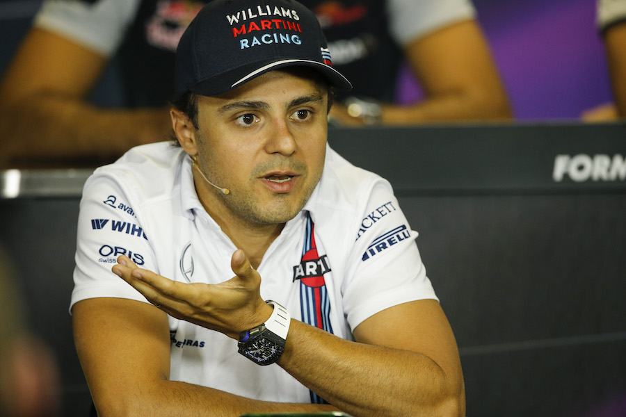 Felipe Massa answers the questions in the press conference