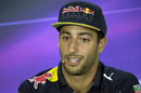 Daniel Ricciardo looks on in the Thursday press conference