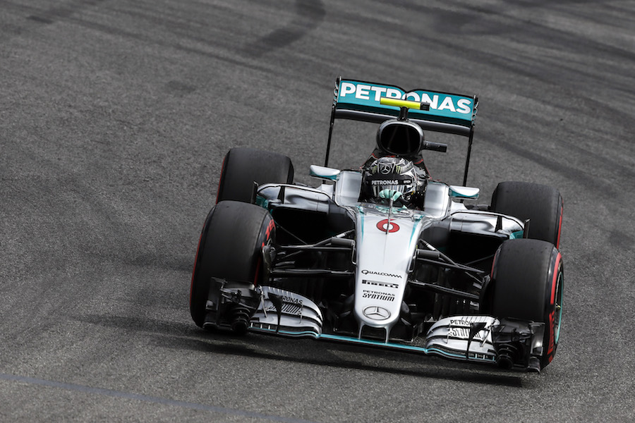 Nico Rosberg behind the wheel of the Mercedes