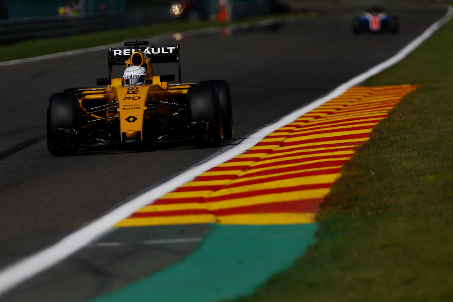 Kevin Magnussen on track in the  Renault