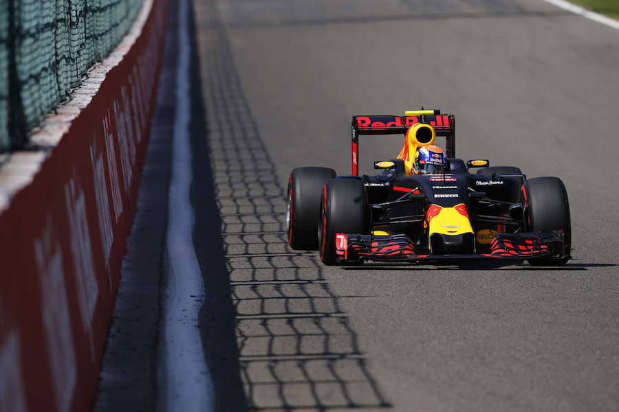 Max Verstappen behind the wheel of the Red Bull