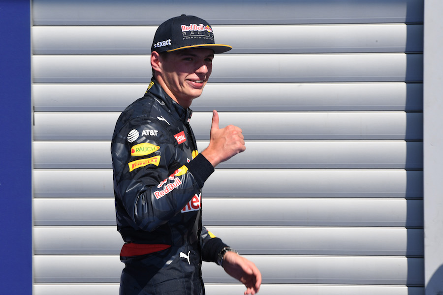 Max Verstappen in parc ferme after qualifying