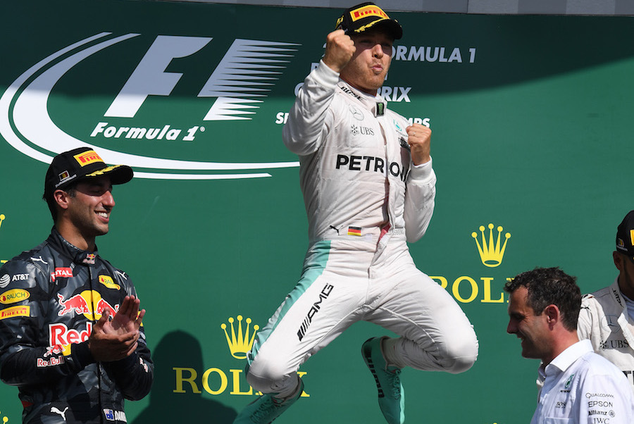 Nico Rosberg jumps for joy