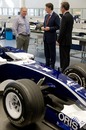Peter Mandelson meets Patrick Head during his visit to the Williams factory 