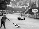 Race winner Stirling Moss celebrates in Monaco