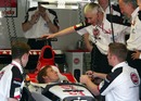 Jenson Button in the pits at the 2003 Malaysian Grand Prix
