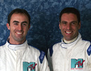 Simtek's David Brabham (L) and Roland Ratzenberger